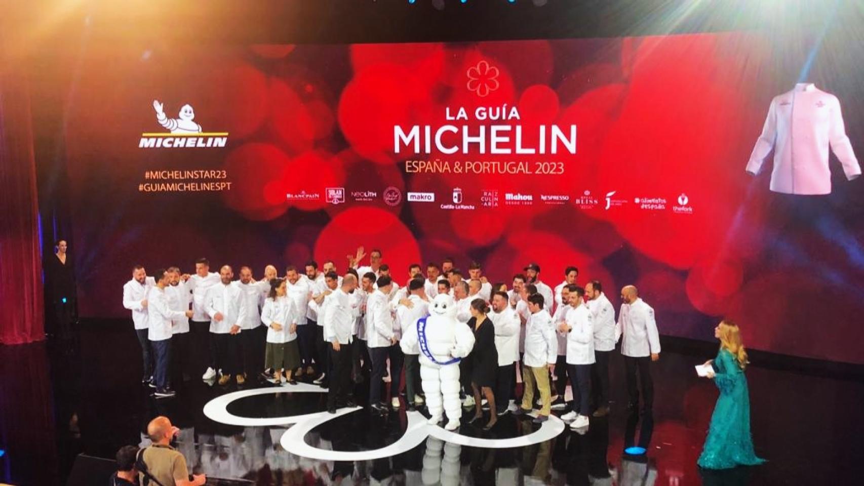 Los premiados en la gala de la guía francesa celebrada este año en Toledo.