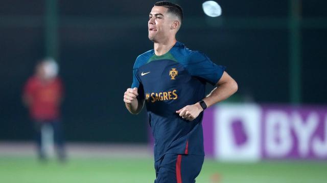 Cristiano Ronaldo durante un entrenamiento con Portugal