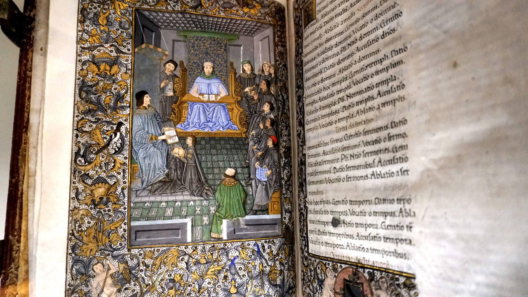 Manuscrito de las 'Introductiones Latinae' de Nebrija dedicado a Juan de Zúñiga, maestre de la Orden de Alcántara