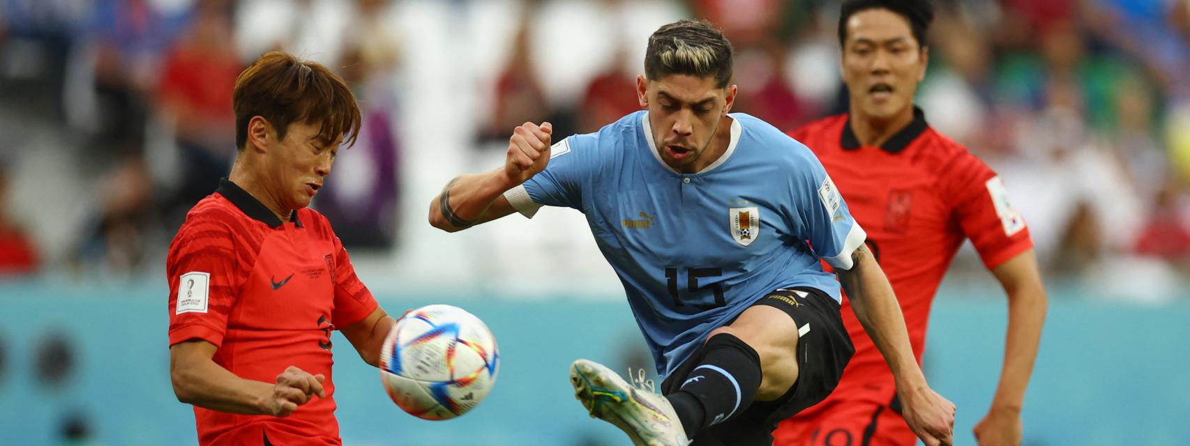 Fede Valverde, durante el Uruguay - Corea del Sur