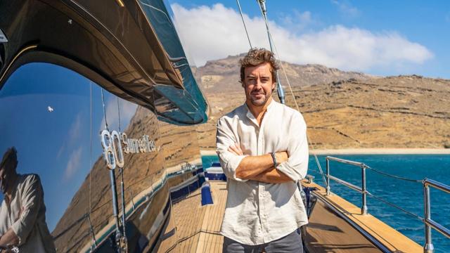 Fernando Alonso en un yate Sunreef 80 Eco