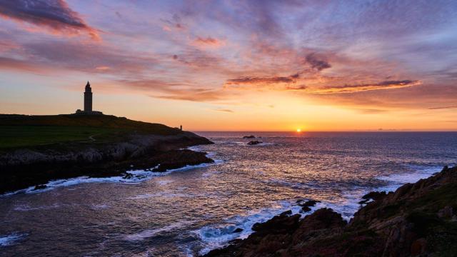 Puesta de sol en A Coruña.