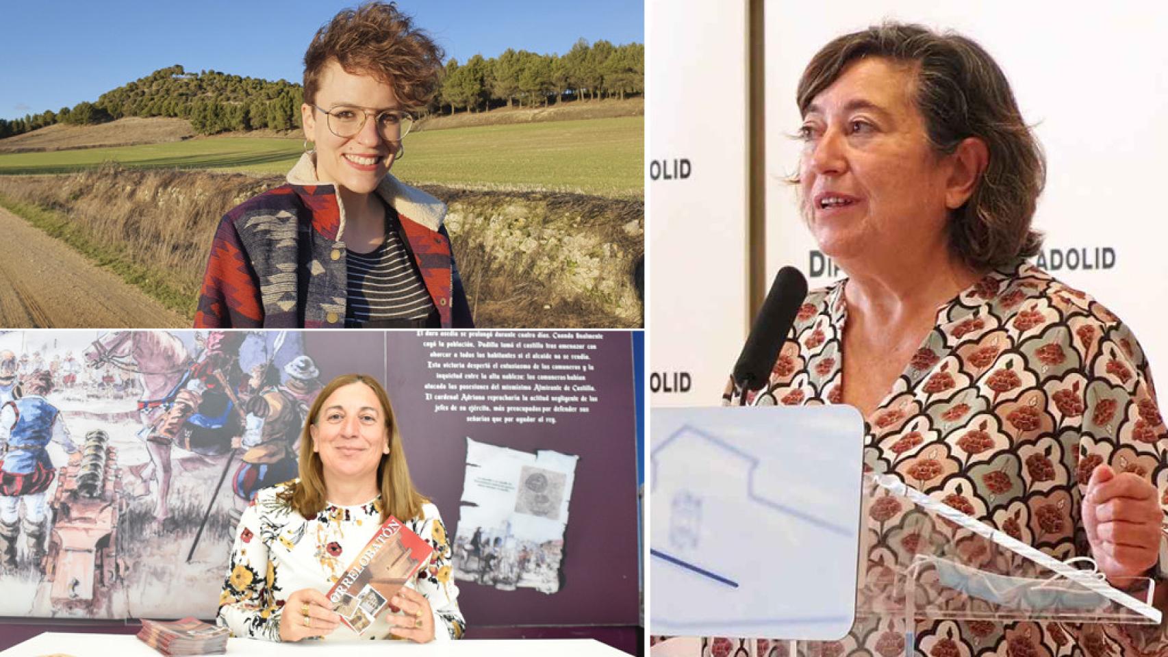 Virginia Hernández (Arriba a la izquierda), Natividad Casares (Abajo a la izquierda) y Emiliana Centeno a la derecha