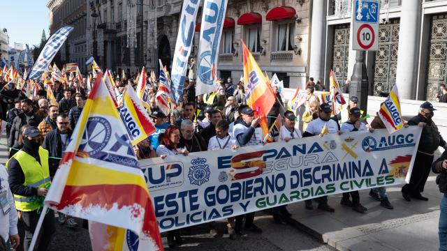 La cabecera de la manifestación que ha tenido lugar este sábado en Madrid