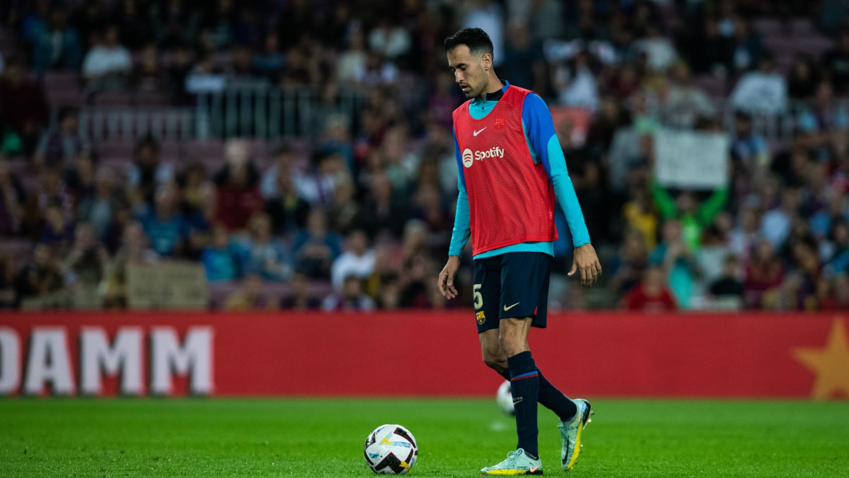 Sergio Busquets, antes de un partido del Barça