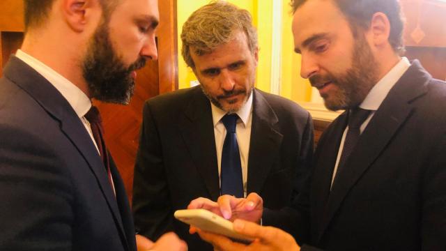 Los socialistas Mariano Ruiz, Ignacio López y Daniel Pérez.
