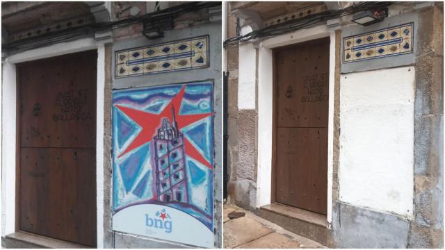 Vandalizan la sede del BNG.
