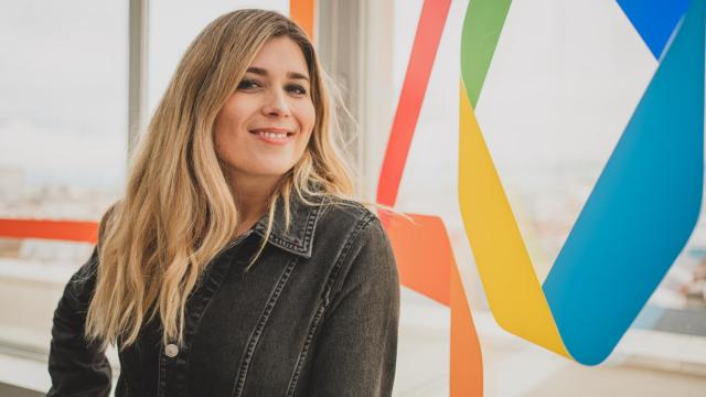 Cristina Boscá en el estudio de Los 40 Principales.