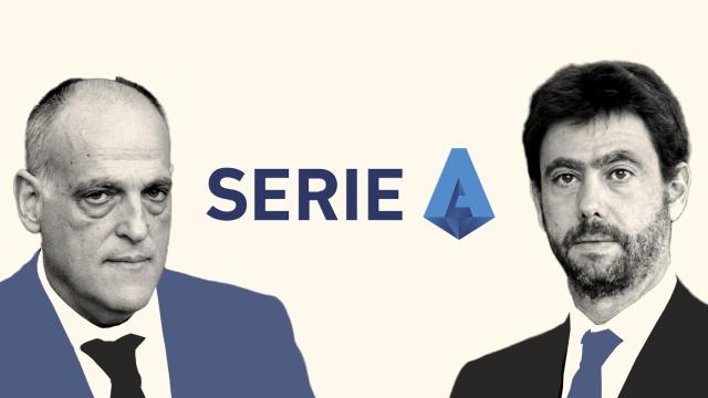 Javier Tebas y Andrea Agnelli en un fotomontaje