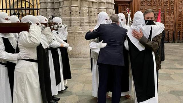 Carlos García Carbayo, en un acto como alcalde en la Semana Santa de Salamanca