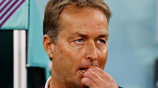 Kasper Hjulmand, seleccionador de Dinamarca, durante su partido contra Australia
