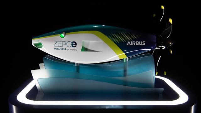 Imagen del concepto de motor de hidrógeno de Airbus.