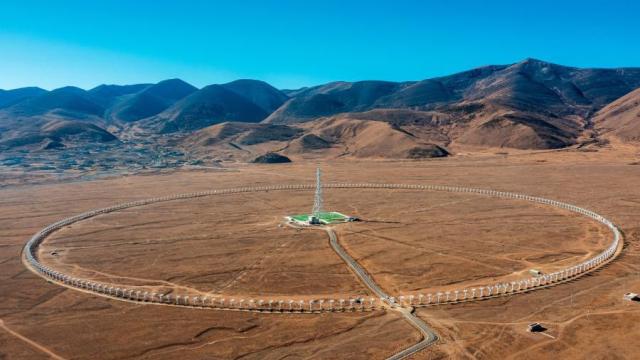 Algunos de los telescopios del Daocheng Solar Radio Telescope