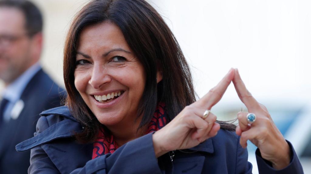 Anne Hidalgo, en un acto de promoción de los JJOO de París en 202