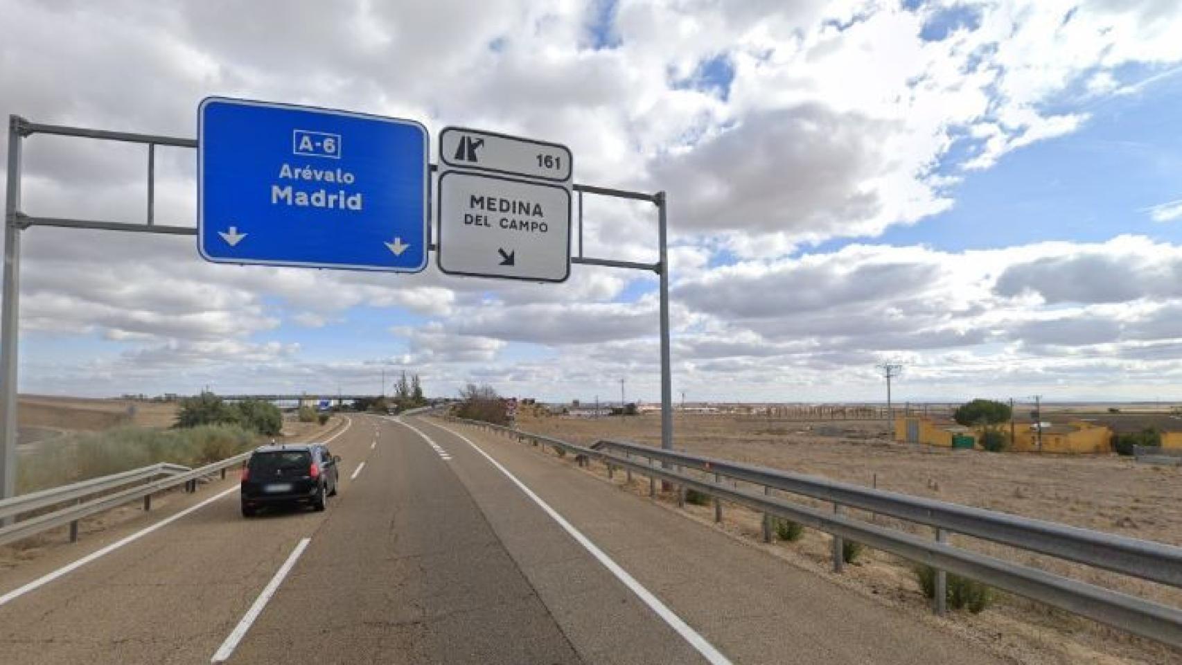 A-6 por la entrada a Medina del Campo