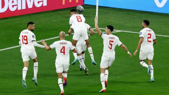 Celebración del gol de Ziyech.