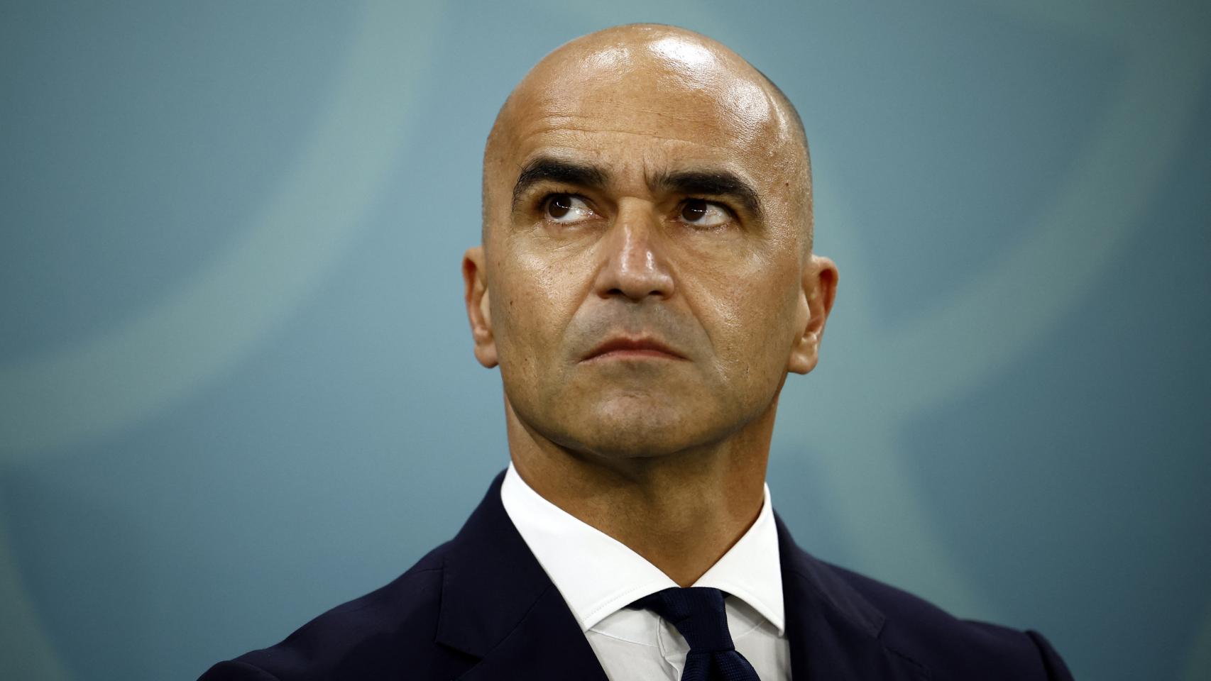 Roberto Martínez durante un partido de Bélgica en el Mundial