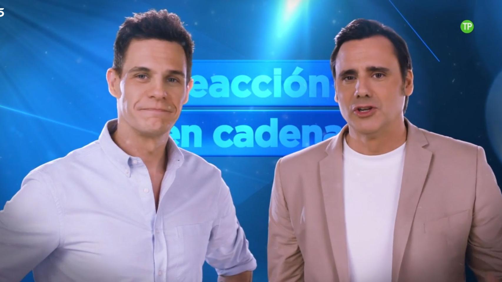 Christian Gálvez junto a Ion Aramendi en la promo de ‘25 palabras’ y ‘Reacción en cadena’