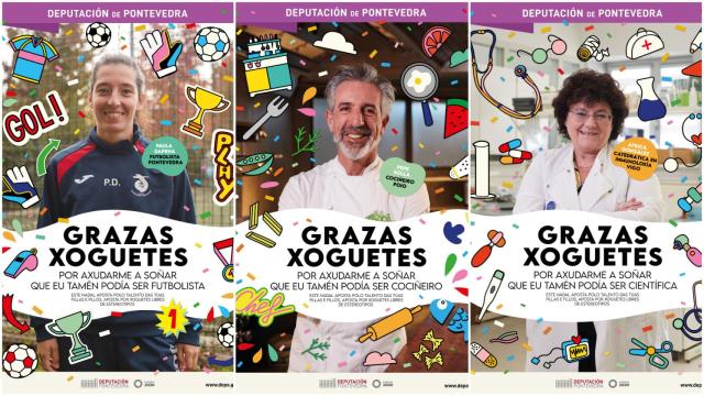 Imágenes de la campaña Grazas xoguetes.