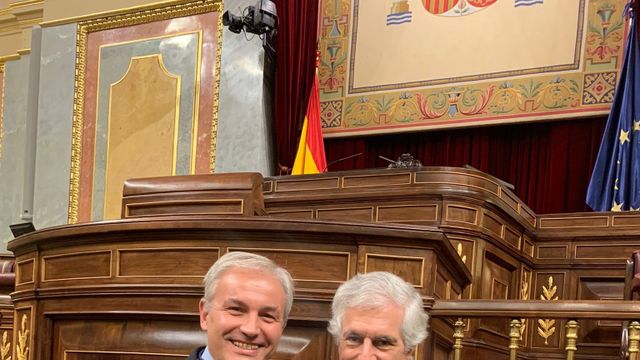 Juan Antonio Callejas y Adolfo Suárez Illana en el Congreso de los Diputados.