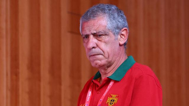 Fernando Santos, antes de la rueda de prensa.