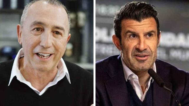 Joan Baldoví y Luis Figo en un fotomontaje.