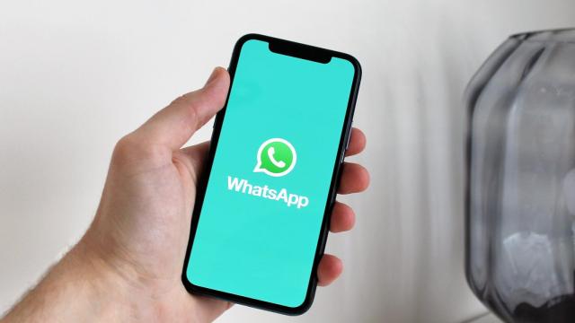 Un móvil con el logo de WhatsApp.