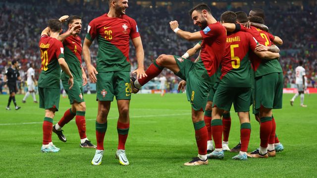 Portugal celebra un gol de Gonçalo Ramos en la victoria contra Suiza