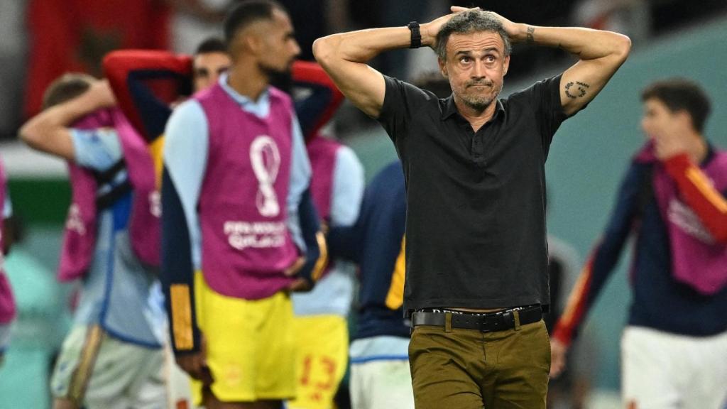 Luis Enrique, en el partido ante Marruecos