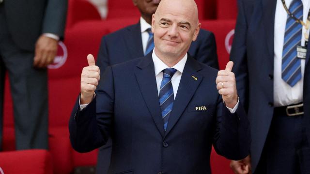 Infantino haciendo un gesto de afirmación.