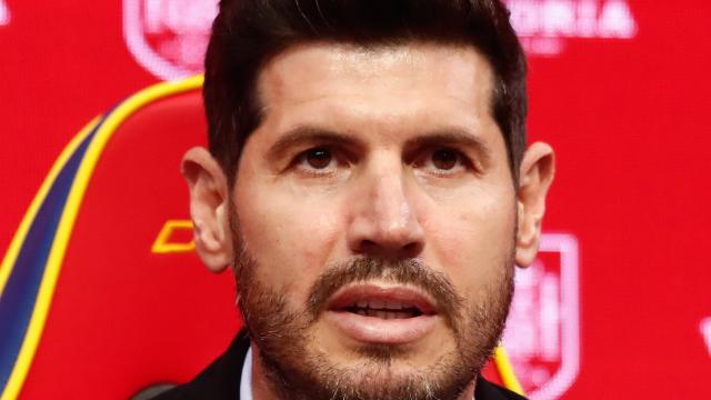 Albert Luque, durante un acto de la Federación