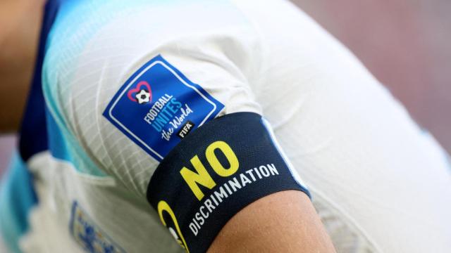 Harry Kane, con el brazalete con el lema 'No Discrimination'.
