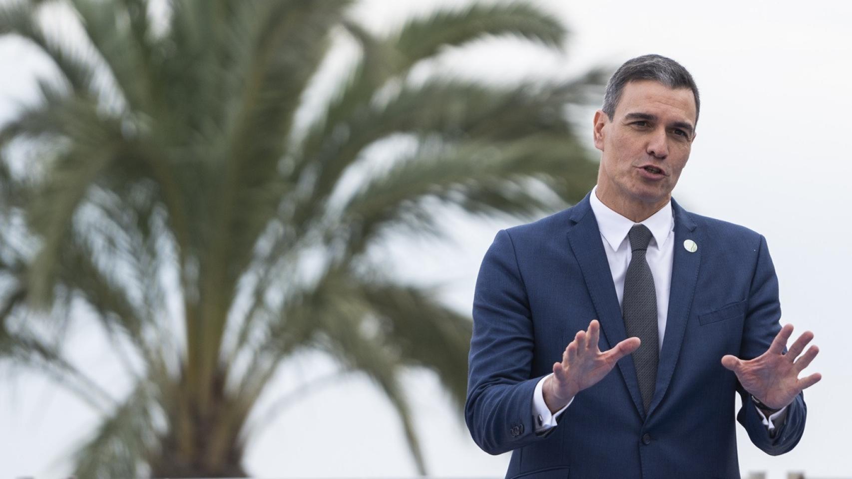 El presidente del Gobierno, Pedro Sánchez, este viernes en la Ciudad de la Luz (Alicante).