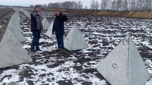 Posiciones defensivas en el Oblast de Kursk en Rusia cerca de la frontera ucraniana.