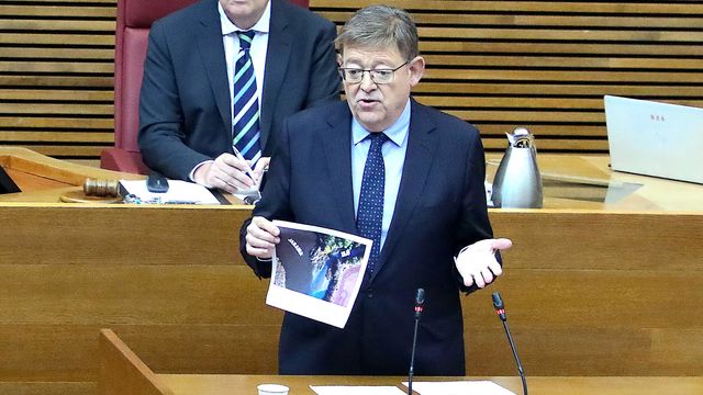 Ximo Puig, en una intervención en mayo sobre el trasvase Tajo-Segura.