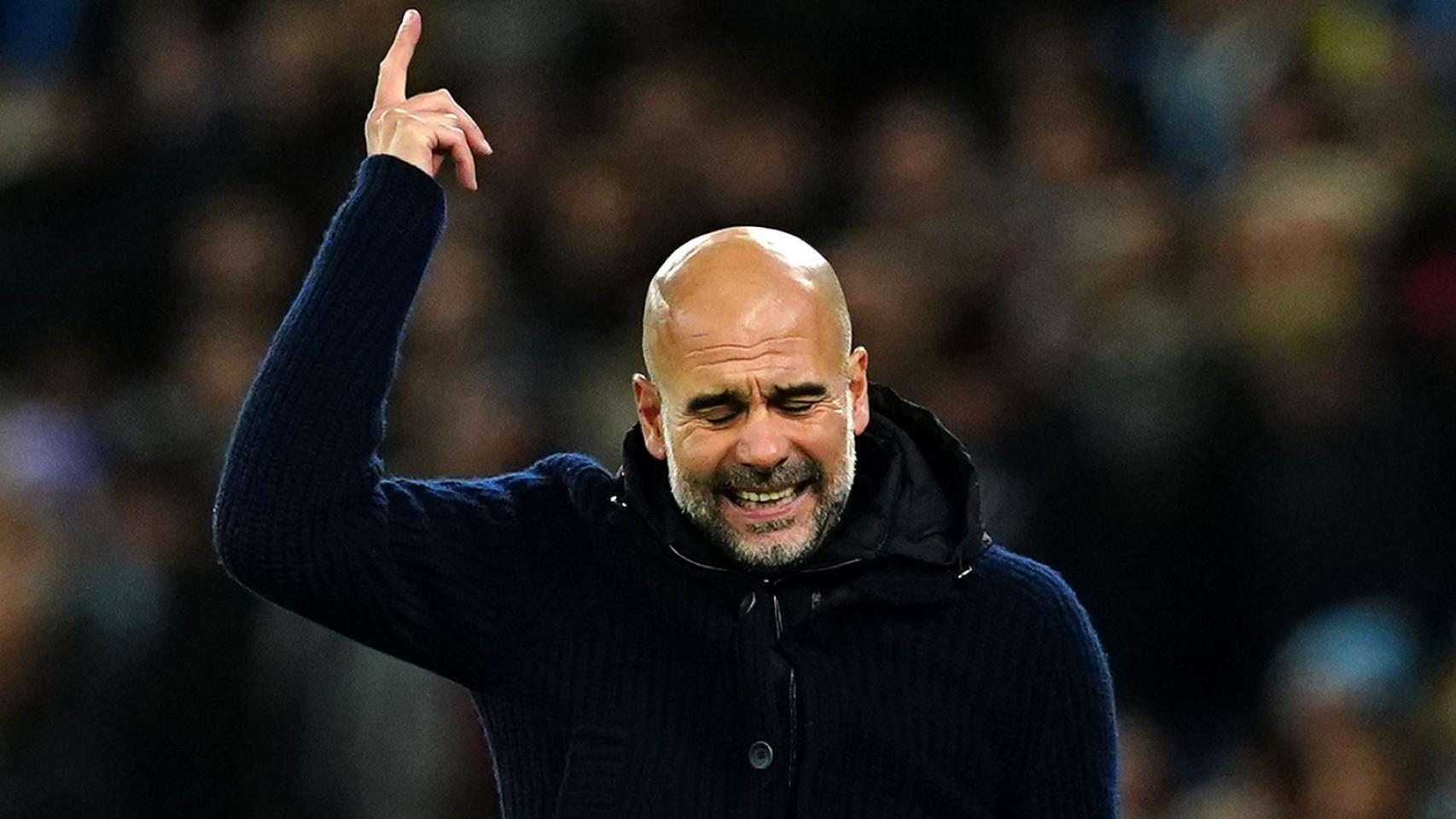 Pep Guardiola, en un partido del Manchester City de la temporada 2022/2023