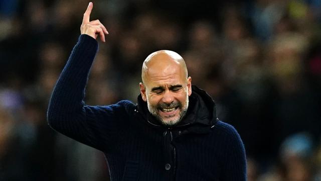 Pep Guardiola, en un partido del Manchester City de la temporada 2022/2023