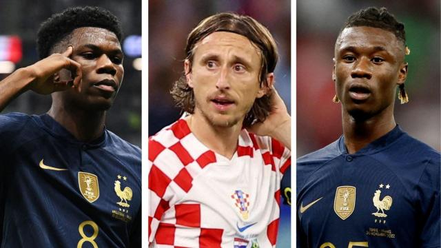 Tchouaméni, Modric y Camavinga, en el Mundial.