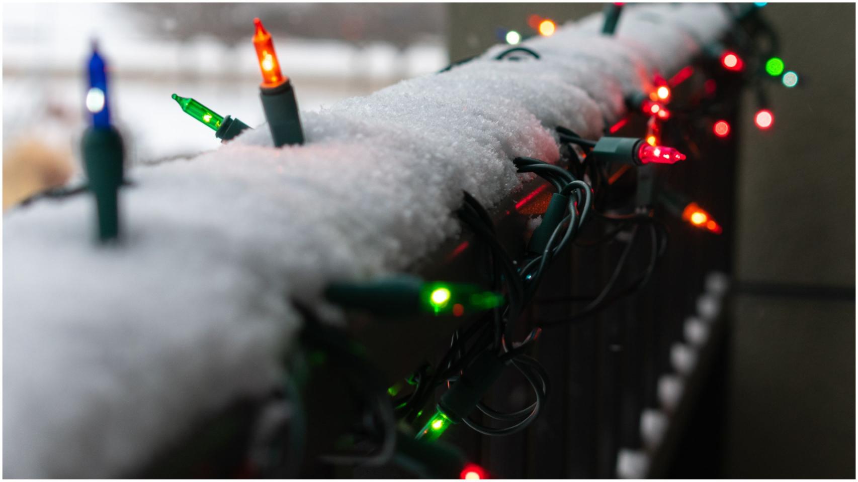 Luces, Navidad, balcón.