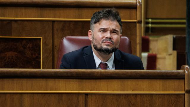 El portavoz parlamentario de ERC, Gabriel Rufián, en una sesión plenaria en el Congreso.
