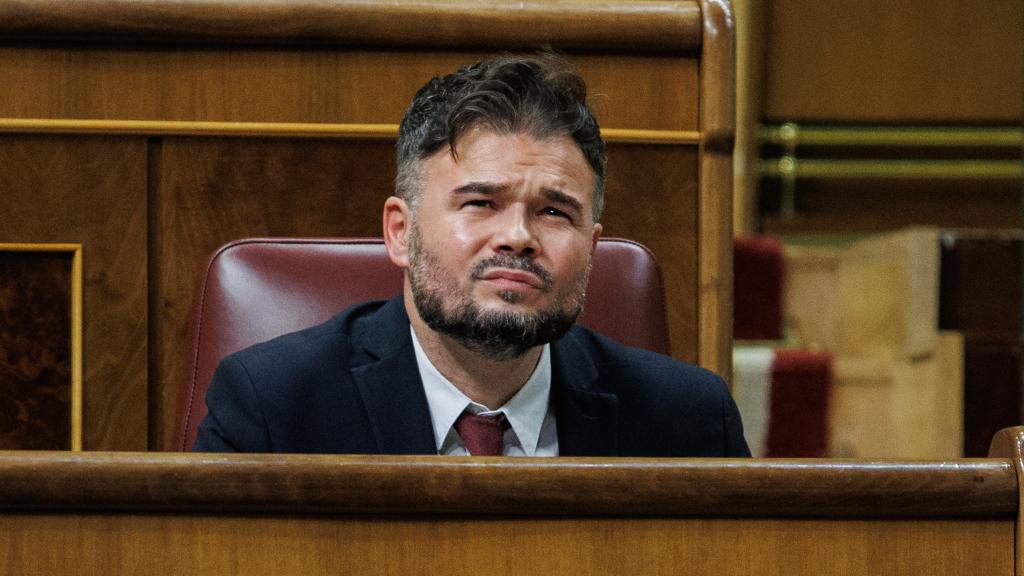 El portavoz parlamentario de ERC, Gabriel Rufián, en una sesión plenaria en el Congreso.