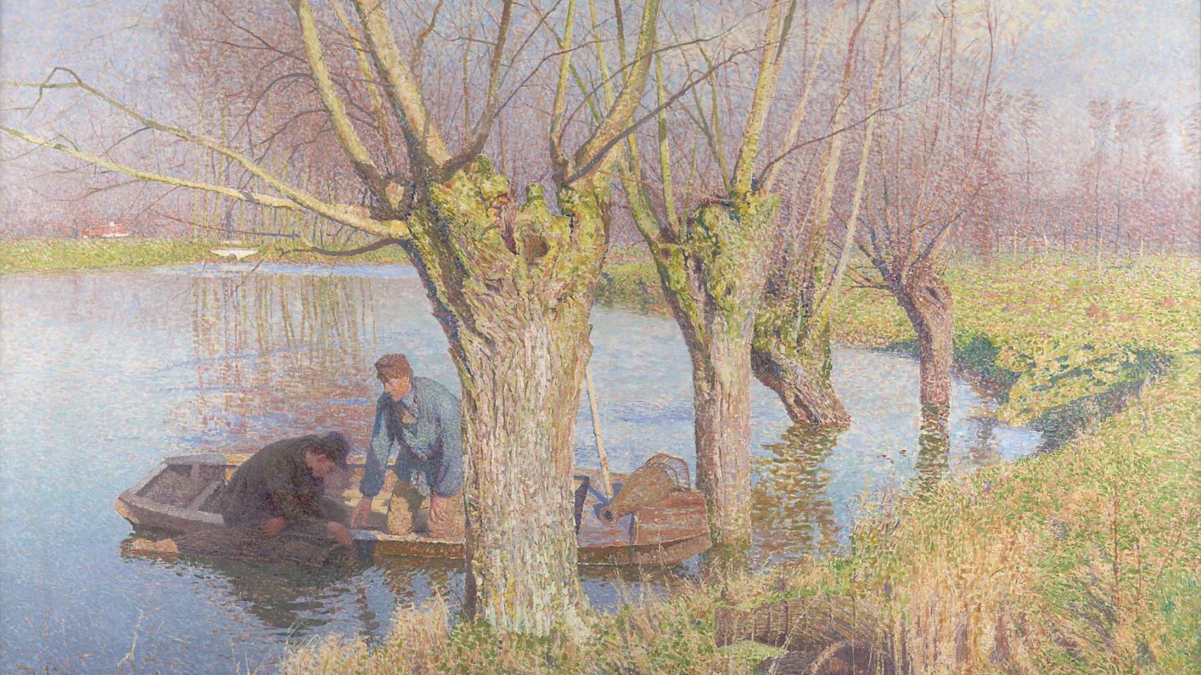Emile Claus: 'La recogida de las nasas', 1893