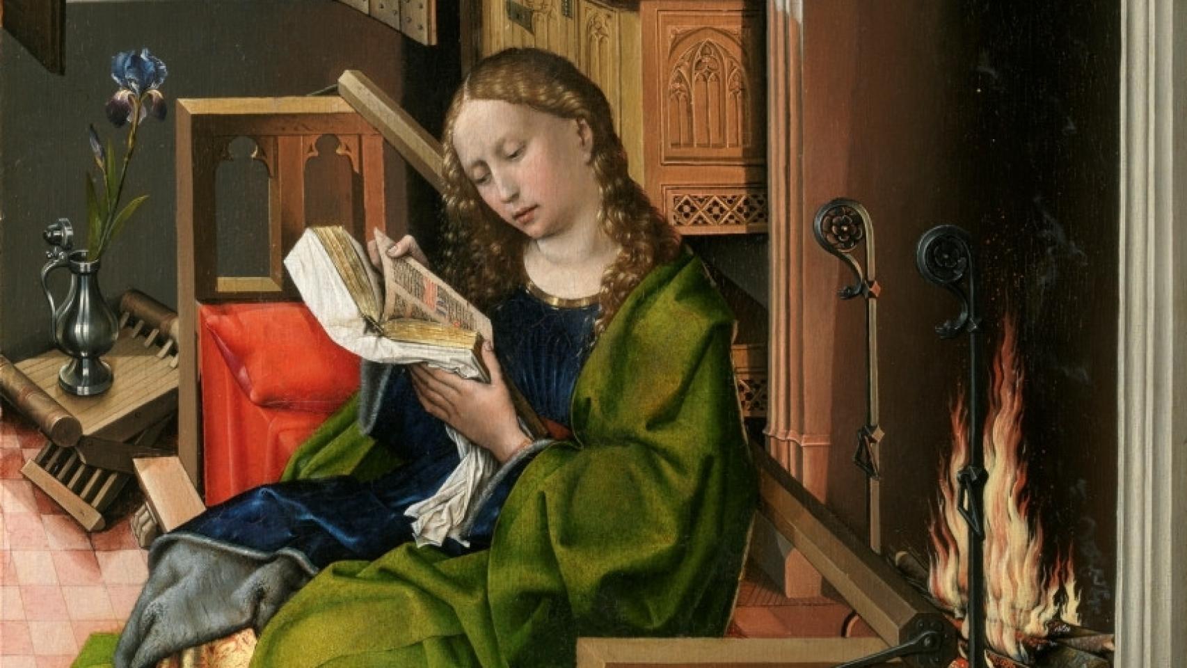 Robert Campin: 'Santa Bárbara', 1438. Detalle. Foto: Museo del Prado
