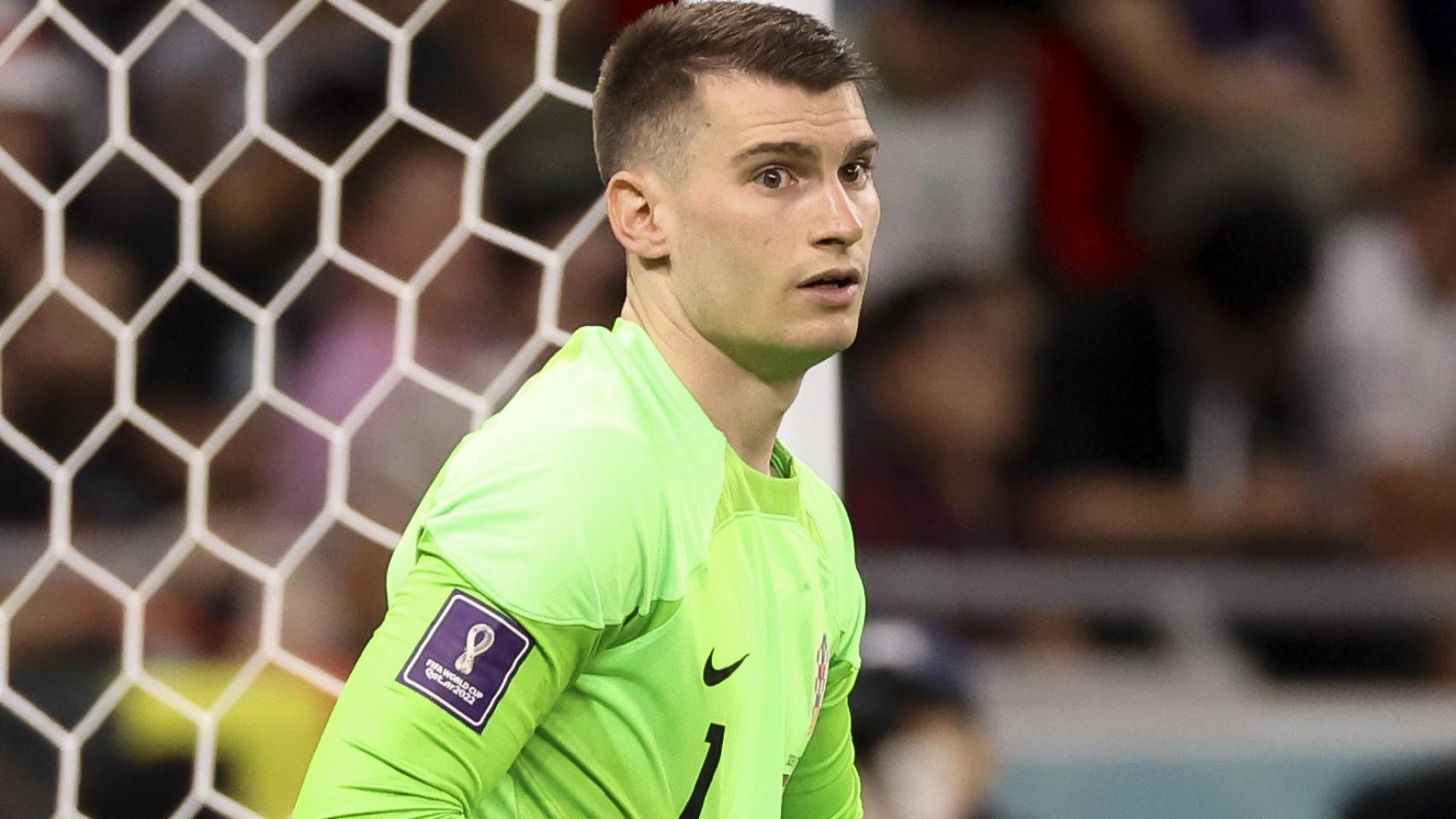 Domikic Livakovic, con la selección de Croacia en el Mundial de Qatar 2022