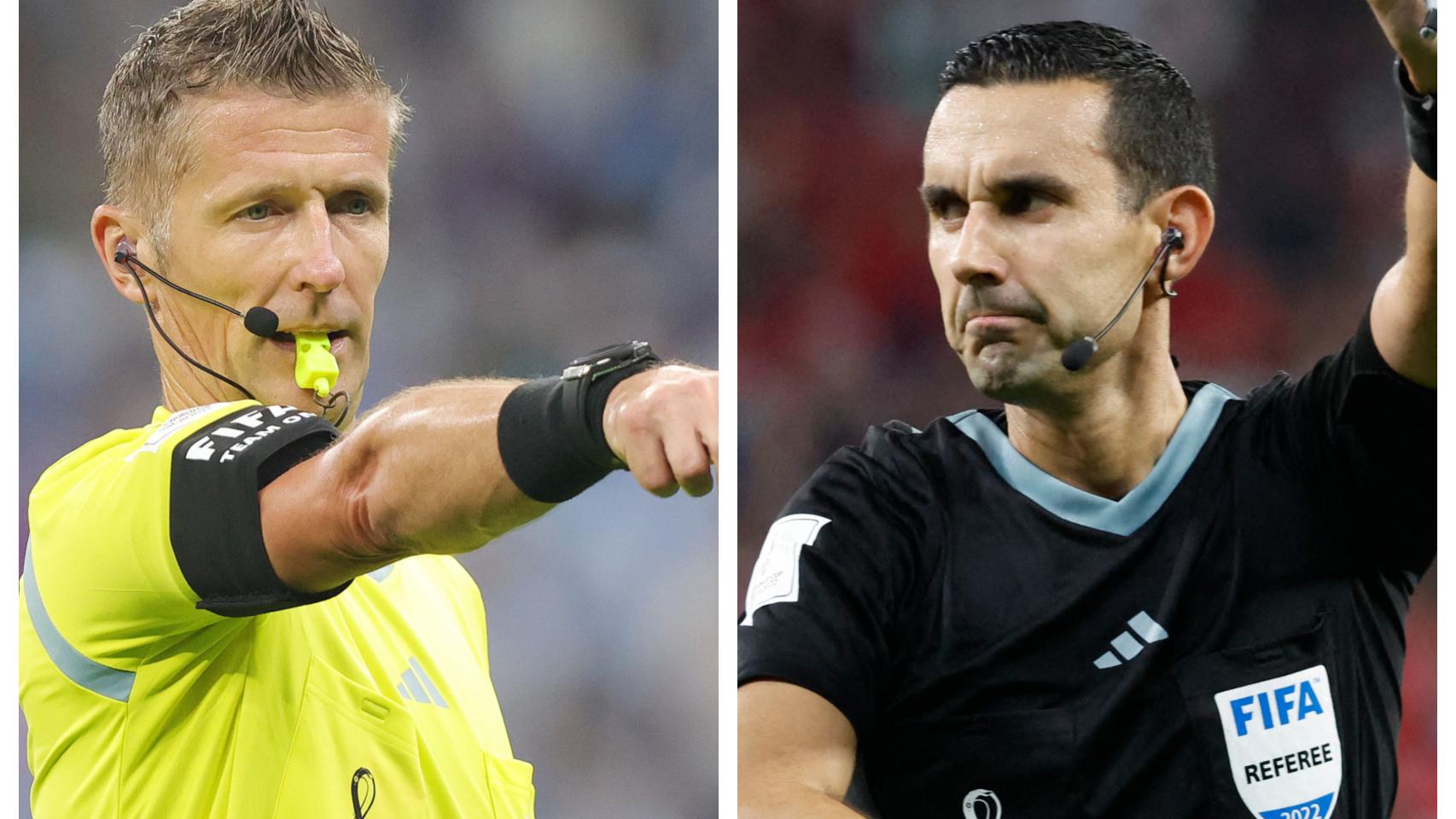 Daniele Orsato y César Ramos, durante el Mundial de Qatar 2022