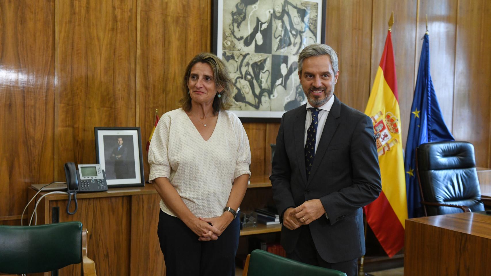 Teresa Ribera y Juan Bravo, el pasado 22 de septiembre.