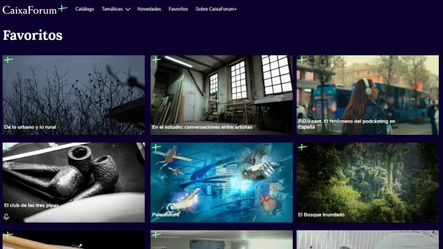 Vista de la plataforma CaixaForum+ en su versión web