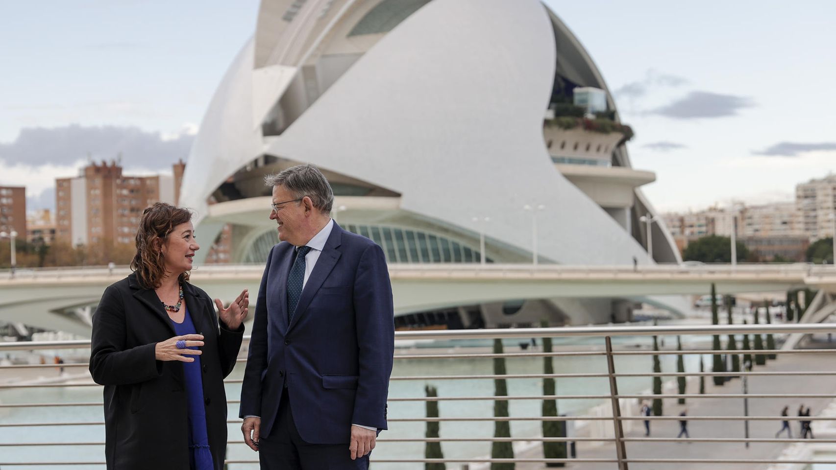 Francina Armengol y Ximo Puig, en la Ciudad de las Artes y las Ciencias este miércoles.