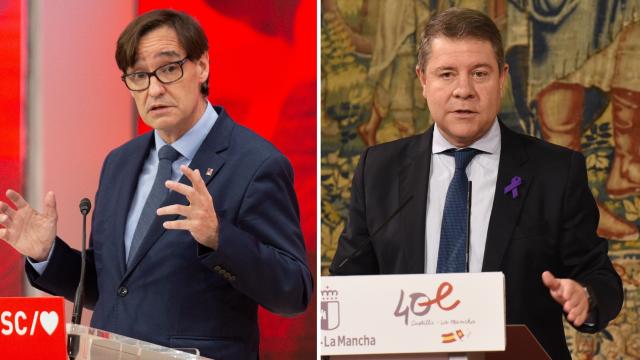 Salvador Illa, primer secretario del PSC, y Emiliano García-Page, presidente de Castilla-La Mancha.