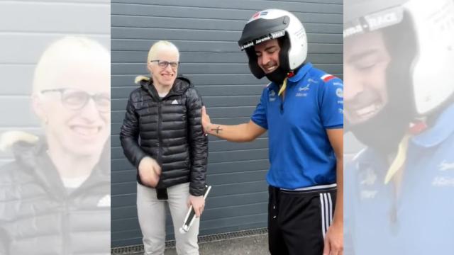 Susana Rodríguez Gacio con Fernando Alonso.